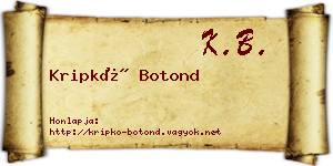 Kripkó Botond névjegykártya
