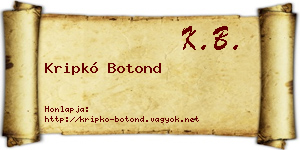 Kripkó Botond névjegykártya
